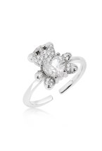 Cubic Zirconia Bear Ring Silver - фото 122695