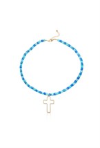 Necklace made of blue amazonite - фото 122717