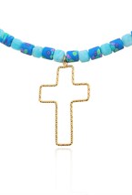 Necklace made of blue amazonite - фото 122718