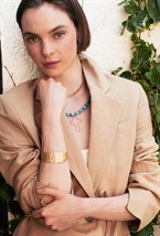 Necklace made of blue amazonite - фото 122719