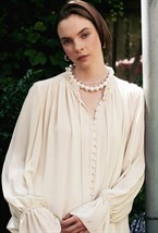 Necklace made of artificial grey pearls - фото 122725