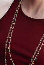 Necklace with multicolored hearts - фото 122737