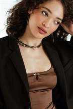 Necklace made of Jasper and Hematite - фото 122758