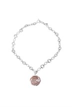 Necklace made of a combined chain and a rose - фото 122767