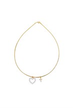 Necklace with Heart and Cross - фото 122776