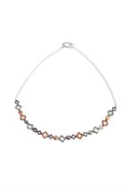 Hematite Lucky Clover Charms Necklace Rhodium - фото 122850