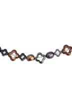 Hematite Lucky Clover Charms Necklace Rhodium - фото 122852
