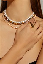 Hematite Necklace Rhodium - фото 122854