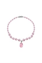 Pink Pearls, Heart and Skull Swarovski Necklace - фото 122903