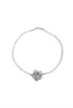Pearls Chain Camelia Gold Necklace - фото 122928
