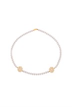 Pearls Camelia Silver Necklace - фото 122932