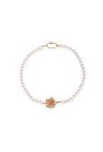 Pearls Square Gold Necklace - фото 122935