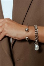 Baroque Pearl Necklace Silver - фото 123010