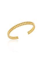 Bracelet in two rows of metal beads Rhodium - фото 123057