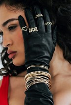 Bracelet in two rows of metal beads Rhodium - фото 123058