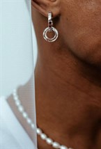 Earrings rings with Swarovski crystal - фото 123200