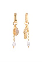 Textured Hoop Earrings Rhodium - фото 123202