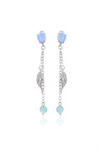 Asymmetrical Fish Earrings Rhodium - фото 123208