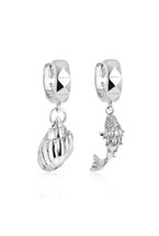 Earrings with Lavender Clover - фото 123210