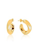 Earrings with a seam of crumpled metal - фото 123218