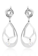 Earrings with a dancing circles pendant Gold - фото 123241