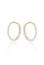 Ring Earrings with Symmetrical Curves Gold - фото 123262