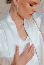 Ring Earrings with Symmetrical Curves Gold - фото 123263