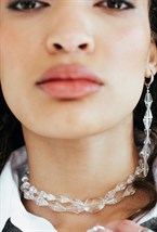 Long earrings with Green Jasper stone Gold - фото 123273