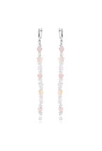 Long earrings with Rhinestone Crystals Rhodium - фото 123274