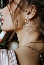 Long earrings with Rhinestone Pendants Rhodium - фото 123278