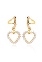 Earrings with a Crystal Heart Pendant - фото 123280