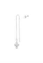 Asymmetric earrings with a Cross pendant - фото 123306