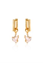 Earrings with a mother-of-pearl heart symbol - фото 123341