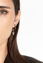 Earrings with a mother-of-pearl heart symbol - фото 123343