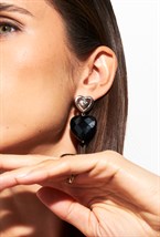 Earrings Transformer with Dove pendants Gold - фото 123346