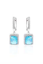 Swarovski Blue Heart Pendant Earrings - фото 123360