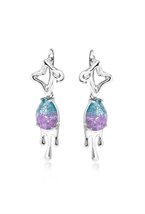 Drop Earrings with Colored Pendants Gold - фото 123372