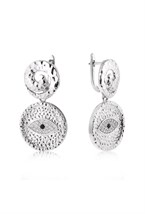 Drop Earrings with Colored Pendants - фото 123375