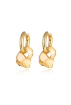 Small congo earrings with removable shell pendants Gold - фото 123388