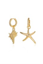 Congo earrings with star and turitella pendants Gold - фото 123389