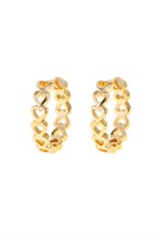 Mini Hearts Hoops Earrings Gold - фото 123394