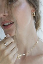 Mini Hearts Hoops Earrings Gold - фото 123395