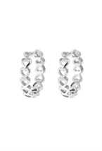 Mini Hearts Hoops Earrings Silver - фото 123397