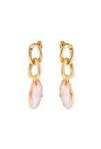 Chain Pearls Earrings Gold - фото 123406