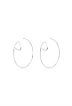Hoops Heart Earrings Silver - фото 123407