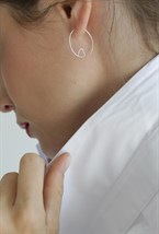 Hoops Heart Earrings Silver - фото 123408