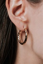 Hoops Earrings Geometry Gold Plated - фото 123411