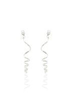 Spiral Earrings Rhodium Plating - фото 123414