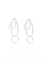 Geometric Earrings Rhodium Plated - фото 123419