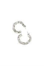 Hoops Metal Baguette Earrings - фото 123425